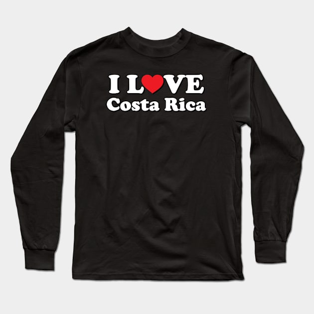 I Love Costa Rica Long Sleeve T-Shirt by Ericokore